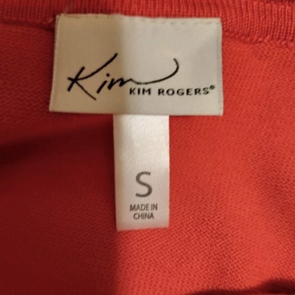 Kim Rogers Orange/Rust On/Off Shoulder Knitted Large Collar Sweater Size S NWT - Picture 5 of 8